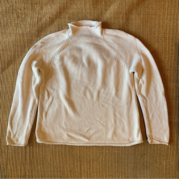 J. Crew 1988 Rollneck™ Cotton Sweater, Medium, Mountain White Ivory, Unisex - Picture 4 of 16